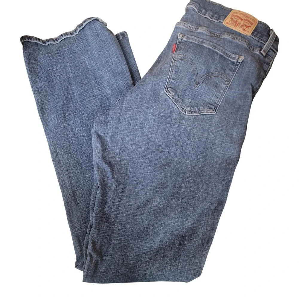 Levis Womens Classic TimelessBootcut Jeans Medium Wash Blue Denim Sz 16 Mid Rise